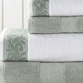 thumbnail image 2 of Modern Threads Filigree Jacquard Border 6-Piece Cotton Adult Bath Towel Set, Silver Sage, 2 of 4