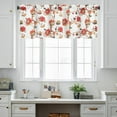 thumbnail image 3 of Floral Bedroom Valance Curtains, Linen Textured Valance Home Decor Rod Pocket Curtain Drapery for Dining Room, 1 Pack, 52 x 18 Inches, Red, 3 of 6