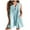 Sky Blue, variant on Women Denim Romper Polyester Cotton Sleeveless Tie Front Casual Outfit