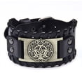 thumbnail image 1 of Pulsera de Cuero MADIOLA Yggdrasil Arbol de la Vida Negro ajustable para Hombre Mujer Novio Pareja Enamorado, 1 of 6