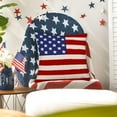 thumbnail image 5 of 4th of July Star Striped USA Flag Pillow Covers 20x20 Set of 2, Retro American Flag Decorations Throw Pillows Patriotic Memorial Day Outdoors Decorative Linen Cushion Case for Home Office, 5 of 5