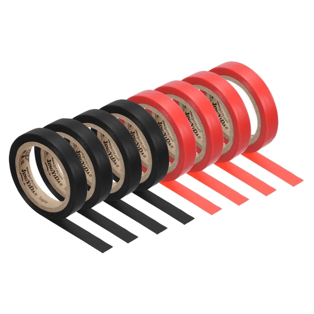 Uxcell 26Ft Tennis Racket Badminton Racquet Grip Finishing Tapes, Black/Red 8 Pack