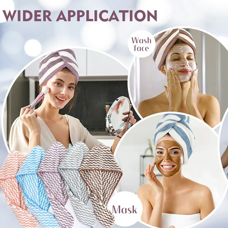 ELLEWIN Hair Towel Wrap 3 Pack, Microfiber Hair Drying Shower Turban w