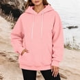thumbnail image 5 of AKOEE Womens Oversized Hoodie with Pockets Plain Hooded Sweatshirts Casual Drawstring Long Sleeve Pullovers (XL, Pink), 5 of 7