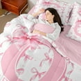 thumbnail image 4 of Castle Fairy Girls Alphabet O 7-Piece Bedding Comforter Set,Personalized Initial King Bedding Sets,Pink Bow Ultra Soft Bed Sheets,Ultra Soft Home Decor, 4 of 8