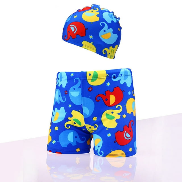 Traje de baño infantil de verano estampado con esquinas planas, tres cuartos, para niños, tallas grandes, traje de baño de primavera y natación para niños, prendas de poliéster