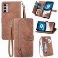 thumbnail image 1 of for Motorola Moto G42 Wallet Case, [Flower Embossed] Premium PU Leather Wallet Flip Protective Phone Case Cover with Card Slots and Stand with Wrist Strap for Motorola Moto G42,Brown, 1 of 7
