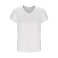 thumbnail image 6 of Women's Tops Under $10 Free Shipping V-Neck Short Sleeve Solid Color Casual Shirt Fashion Summer Shirt, 6 of 7