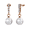 Rose Gold, variant on Cate & Chloe Gabrielle 18k Yellow Gold Plated Shell Pearl Earrings with Swarovski Crystals for Women