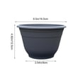 thumbnail image 4 of Plastic Plant Pot,Plant Pots Indoor,Planter Pot - Outdoor & Indoor Plant Pot with Drainage Hole & Plug - Rolled Rim Plastic Pots for Plants & Flowers - Decorative Plant Pot(Gray 6.5IN), 4 of 6