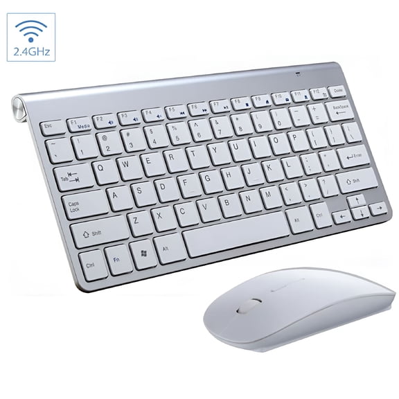 GJX Mini Wireless Keyboard And Mouse Set,2.4G Slim Compact Waterproof Combo with 33Ft Range,For Mac,Apple Tv,Pc,Laptop,Desktop