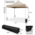 thumbnail image 7 of VICTAL 10' x 10' Pop-up Canopy with Straight Legs Wedding Party Tent Folding Gazebo Beach Canopy with Carry Bag, Beige, 7 of 7