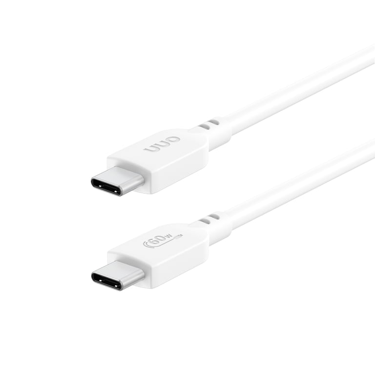 onn 10 Ft USB-C to USB-C Charging Cable, White photo 2