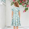 thumbnail image 5 of Abcomgle Summer Dresses for Girls 7-8 Casual A-Line Short Sleeve Tank Dresses Floral Print Summer Crew Neck Swing Sundresses with Pockets for 4-14t Kids, 5 of 5