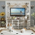 thumbnail image 1 of Wisfor 36 inch White Heavy Duty Dog Crate Kennel Cage, TV stand, Wood End Side Table, Furniture, 1 of 5
