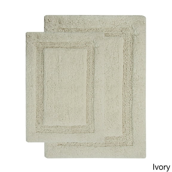 Saffron Fabs  Cotton Regency Bath Rug (Set of 2) Ivory 34 x 21 & 36 x 24