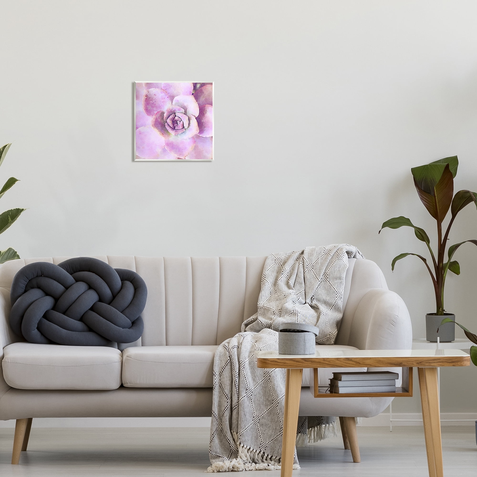 Stupell Industries Pink Succulent Botanical Leaves Botanical & Floral Painting Unframed Art Print Wall Art