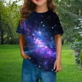 thumbnail image 2 of AUNVITO Boys Girls Star Print Casual Cotton Short Sleeve T-shirt Round Neck Cute Kids Fashion Top, 2 of 8