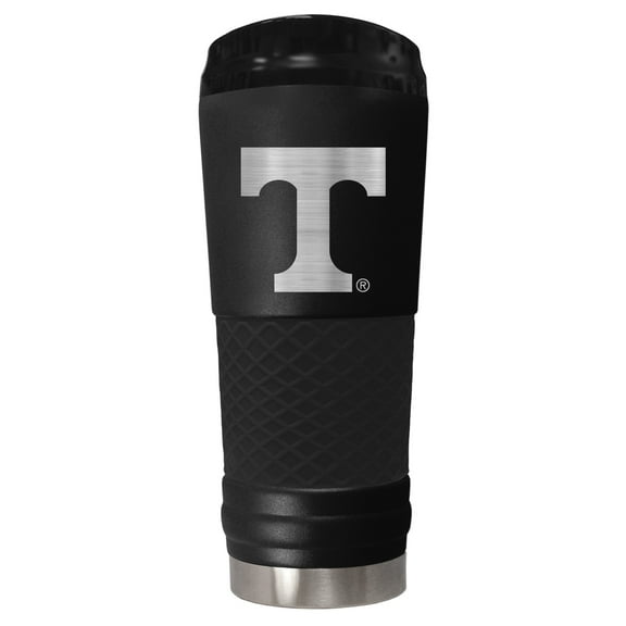 Tennessee Vols 24 ounce vacuum insulated stainless steel tumbler in black powder coat and laser etched team logo