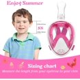 thumbnail image 4 of Newest Version Kids Full Face Snorkel Mask, 180° Panoramic View Snorkeling Mask Set with Safety Free-Breathing System, Detachable Camera Mount Anti-Fog Anti-Leak, 4 of 7