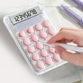 thumbnail image 4 of 8-Digit Large Display Standard Calculator with Round Buttons in Candy Colors - Portable for Office, Home, and School Use - Quiet Operation and Non-Slip Base for Easy Calculations, 4 of 7