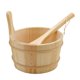 thumbnail image 1 of Sauna Bucket and Ladle Wooden Leakproof 4L Capacity Sauna Wood Bucket Kit Ladle Included for Backyard Outdoor Steam Bath, 1 of 5