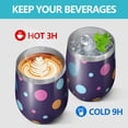 thumbnail image 4 of Modern 12oz Stainless Steel Insulated Wine Tumbler with Lid and Straw – Double Wall Vacuum Mug for Hot & Cold Drinks, 304 Steel Interior, Sweat-Free Design, 4 of 5