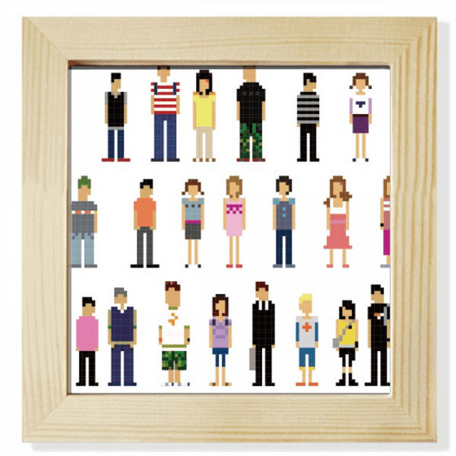 Les Personnages de Jeu Paires Pixel Carré Image Cadre Mur Table d'Affichage