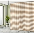 thumbnail image 4 of Ambesonne Checkered Shower Curtain, Gingham Check Classic Art, 69"Wx84"L, Dark Sand, 4 of 4
