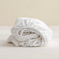 thumbnail image 1 of Linen Fitted Sheet with Stone Washed es Deep Pocket French Flax Solid Color Soft Breathable Bedding (Queen Linen), 1 of 8