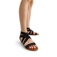 thumbnail image 7 of Women's Elastic Ankle Strap Sandals Lightweight Low Wedges Flats Sandals, 7 of 7