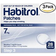 3 pack Habitrol Nicotine Patches 84 units Step 3 -7mg