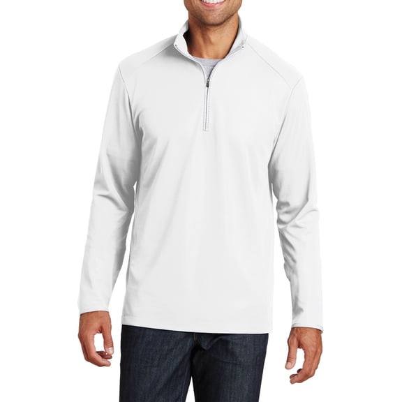 JustBlanks Mens Pinpoint Mesh 1 2 Zip Pullover Moisture Wicking Polyester Cadet Collar Long Sleeve