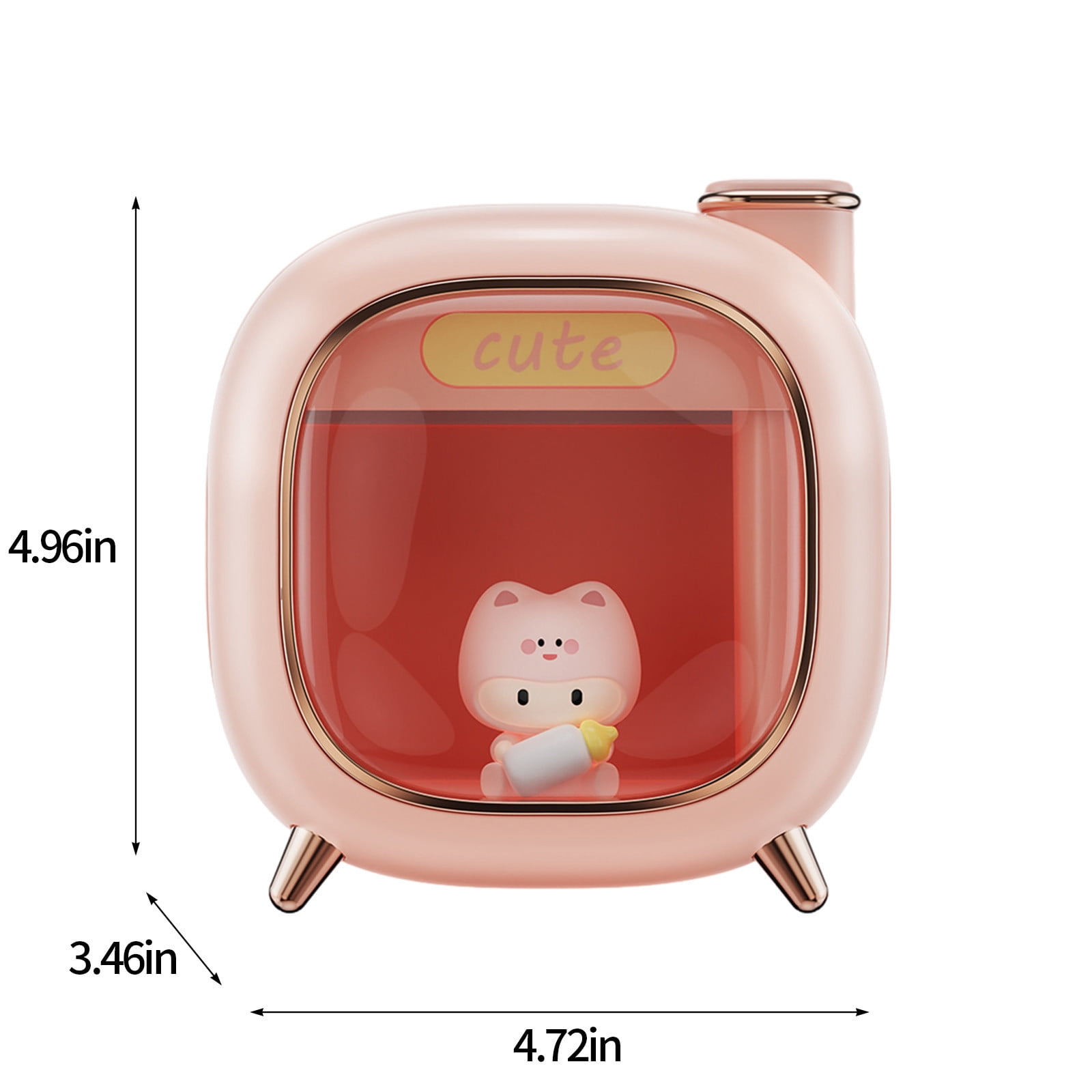 Humidifier for Bedroom,Mini Quiet Cute Dual Nozzle Desktop USB Cool Mist Humidifier with Night Light (Pink),for Baby Nursery and Plant