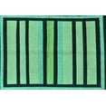 thumbnail image 1 of Ahgly Company Machine Washable Indoor Rectangle Abstract Turquoise Blue Modern Area Rugs, 4' x 6', 1 of 4