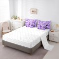 thumbnail image 3 of Homewish Cute Cat Animal 7pcs Queen Bedding,Purple Flowers Plants Bedding Comforter Set Queen,Reversible, 3 of 8