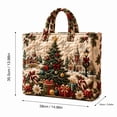thumbnail image 3 of Christmas Quilted Tote Bag, Stitched Quilt Craft Holiday Tote, Durable Polyester Shopping Bag, Thoughtful Holiday Gift Option For Family And Friends, 1Pcs,Tree, 3 of 5