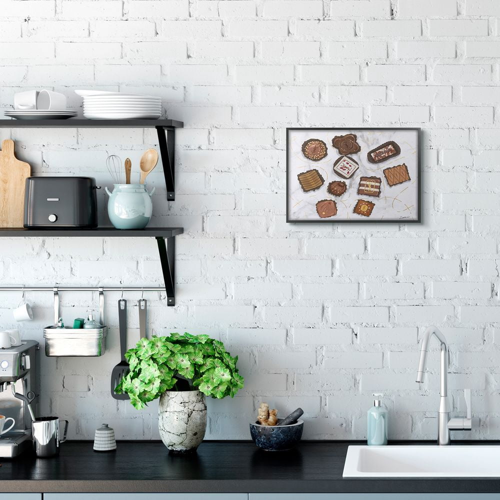 Stupell Industries Fashion Brand Candys Glam Food Painting Graphic Art Black Framed Art Print Wall Art, 11x14, by Ziwei Li