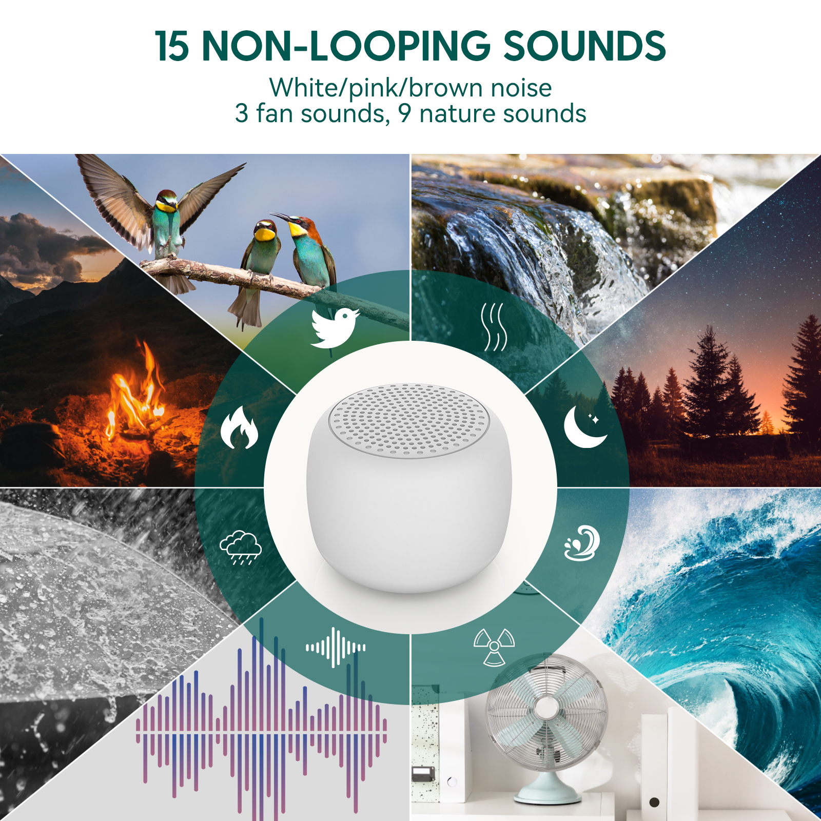 Babelio Pocket White Noise Sound Machine, Night Light & Timer photo 3