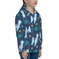 thumbnail image 5 of Naloa Alpaca Astronaut in Space Teenage Zipper Hoodie, Long Sleeve Zip Up Hoodies Casual Jackets Tops for 7-12 Years-Small, 5 of 6