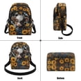 thumbnail image 4 of Xixirimido Cow Cowhide Sunflower Pattern Small Sling Bag Cell Phone Purse Fanny Crossbody Bag for Women Trendy Chest Backpack with Adjustable Strap, Black, 4 of 7