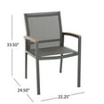 thumbnail image 6 of Crew Outdoor Mesh Dining Chairs with Aluminum Frame, Set of 2, Gray, Gray, 6 of 7
