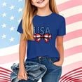thumbnail image 2 of FAVIPT Little Girls Patriotic Tshirt Kids 250th Anniversary Shirt Stars and Stripes Shirts Red White Blue Independence Day Tops Dark Blue,5-6 Years, 2 of 7