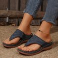 thumbnail image 5 of Aueoeo Women Casual Flip Flops Round Head Comfy Slippers Beach Casual Shoes Comfoy Arch Support Summer Beach Thong Sandals, 5 of 9