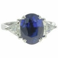 thumbnail image 2 of HeartsAndYou 2ct Natural Sapphire & Diamond Engage Ring Trillion Accent 14k SOLID White Gold, 2 of 9