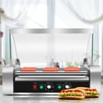 thumbnail image 6 of Hot Dog Roller Grill Stainless Steel 7Rows 18Dog Capacity Large 17.7In Toughened Glass Hood Removable Drip Tray Non-Stick Rollers Home Kitchen Restaurants Concession Parties Even Heating Easy Clean, 6 of 12