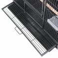 thumbnail image 2 of Large Wrought Iron Bird Cage with Rolling Stand – Spacious Flight Cage for Parakeets, Cockatiels, Conures – Features Slide-Out Tray, Wooden Perches – Easy to Clean, Indoor Use – Black, 135×64×42.3CM, 2 of 5