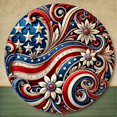 thumbnail image 5 of HengDidi 4th of July Patriotic Wall Decor - Circular Outdoor Hanging Ornament for Home, Garden & Front Door Durable 2D Design Outdoor Home Circular Decoration Pendant Wall Decoration Pendant, 5 of 8