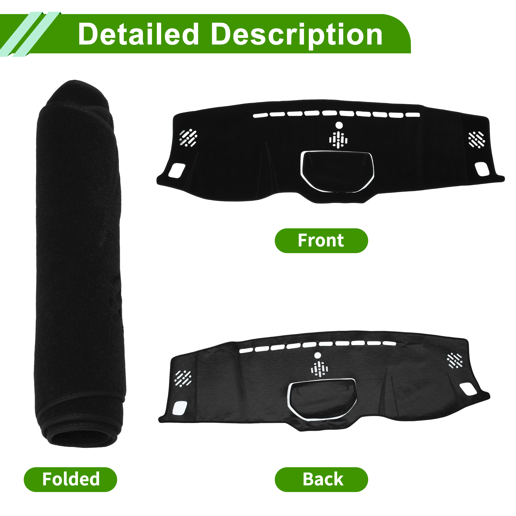 Unique Bargains Dash cover for Toyota Tundra 2014-2021 Dashboard cover Car Interior Anti-Slip/Anti Dust Polyester Black Thread 1 Pc
