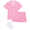 SEA PINK, variant on Catherine Malandrino Girls Ribbed Short Sleeve Top, Shorts and Scrunchie Pajama Set, 3-Piece, Sizes 5-16